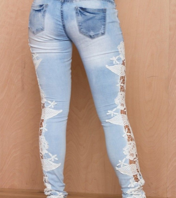Slim Fit Lace jeans