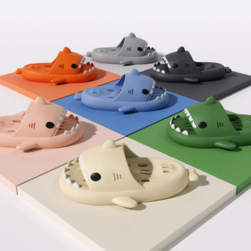 Shark Slippers With Drain Holes Shower Shoes For Women Men
