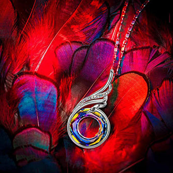 Womens Nirvana Phoenix Necklace Colorful Crystal Peacock