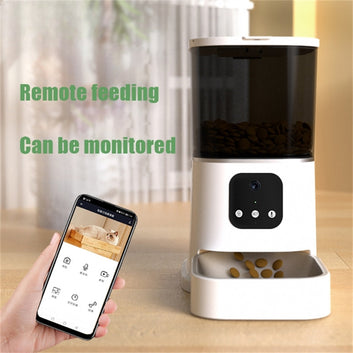 Smart Pet Automatic Feeder Large Capacity Voice Recorder APP Control Timer Feeding Cat Dog Food Dispenser With WiFi Pet Bowl