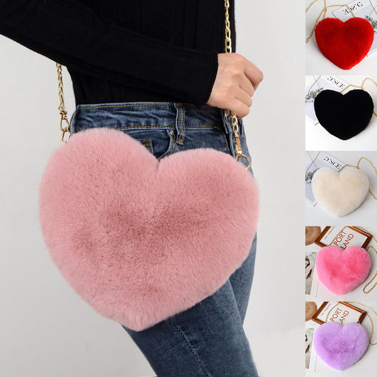 Women's Love Bags For Women Plush Chain Shoulder Bags Valentine's Day Party Bag
