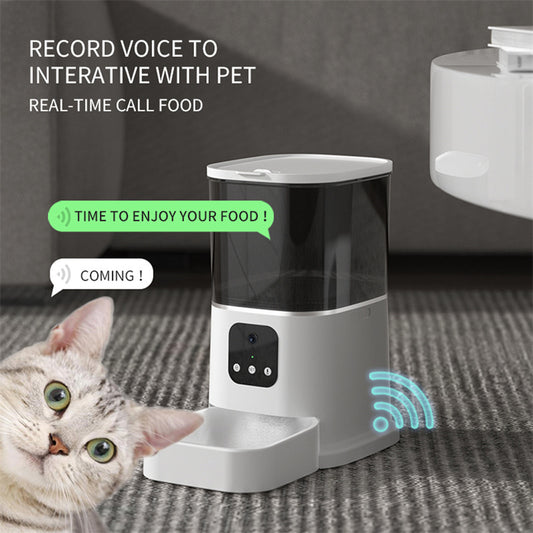 Smart Pet Automatic Feeder Large Capacity Voice Recorder APP Control Timer Feeding Cat Dog Food Dispenser With WiFi Pet Bowl