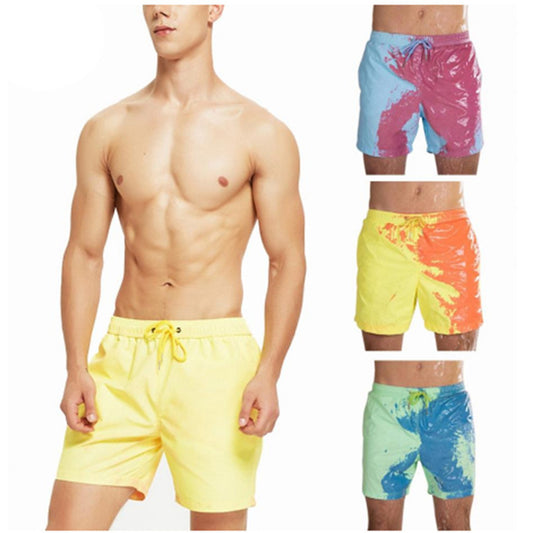 Mens Shorts Magical Color Change Beach Summer Men Swimming Trunks Swimwear Swimsuit Quick Dry bathing shorts Beach Pant