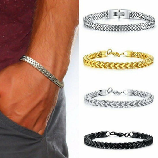 Mens Stylish Stainless Steel Chain Bracelet For Men Personality Charm