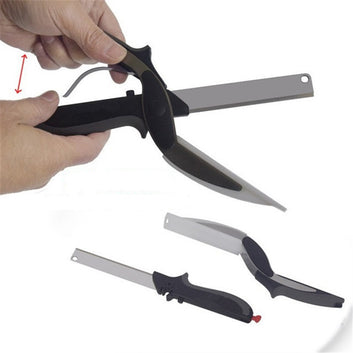 2 in 1Stainless Steel Scissors Multifunctional Scissor Cutting Machine Cutting Board Utility Knife