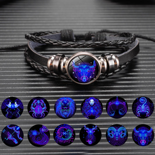 Unisex Zodiac Constellation Bracelet Braided Design Bracelet