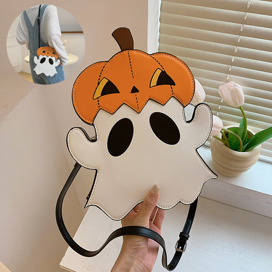 Women's Halloween Shoulder Bags Creative 3D Cartoon Pumpkin Ghost Design Cute Bags Women Cell Phone Purses Novelty Personalized Candy Crossbody Bags